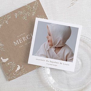 Remerciements baptême photo