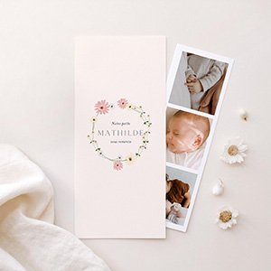 Remerciements naissance fille