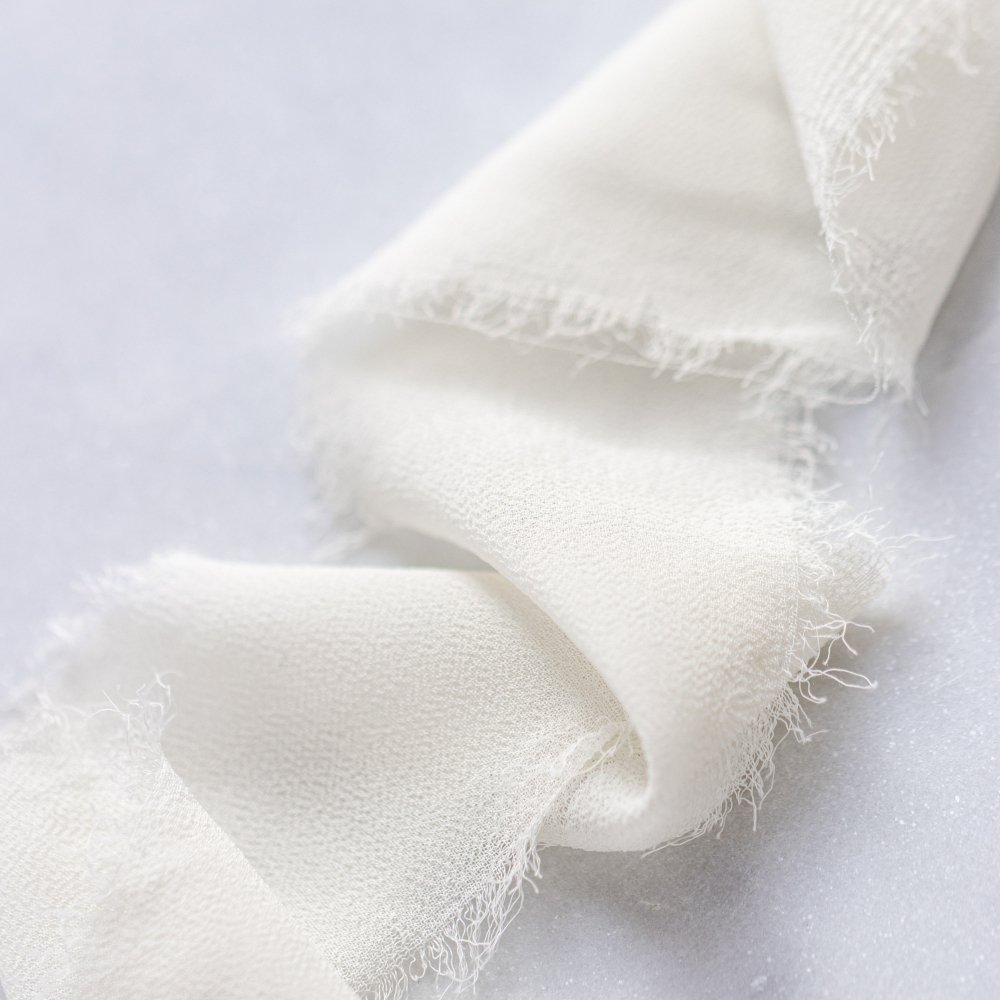 Ruban mousseline ivoire 45 cm