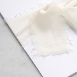 Ruban mousseline ivoire 45 cm