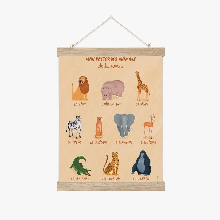Cartes animaux de la savane